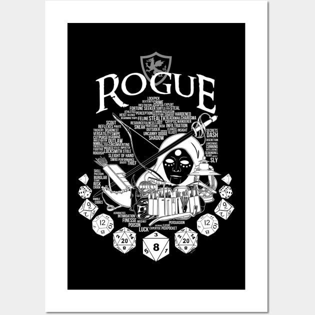 RPG Class Series: Rogue - White Version Wall Art by Milmino